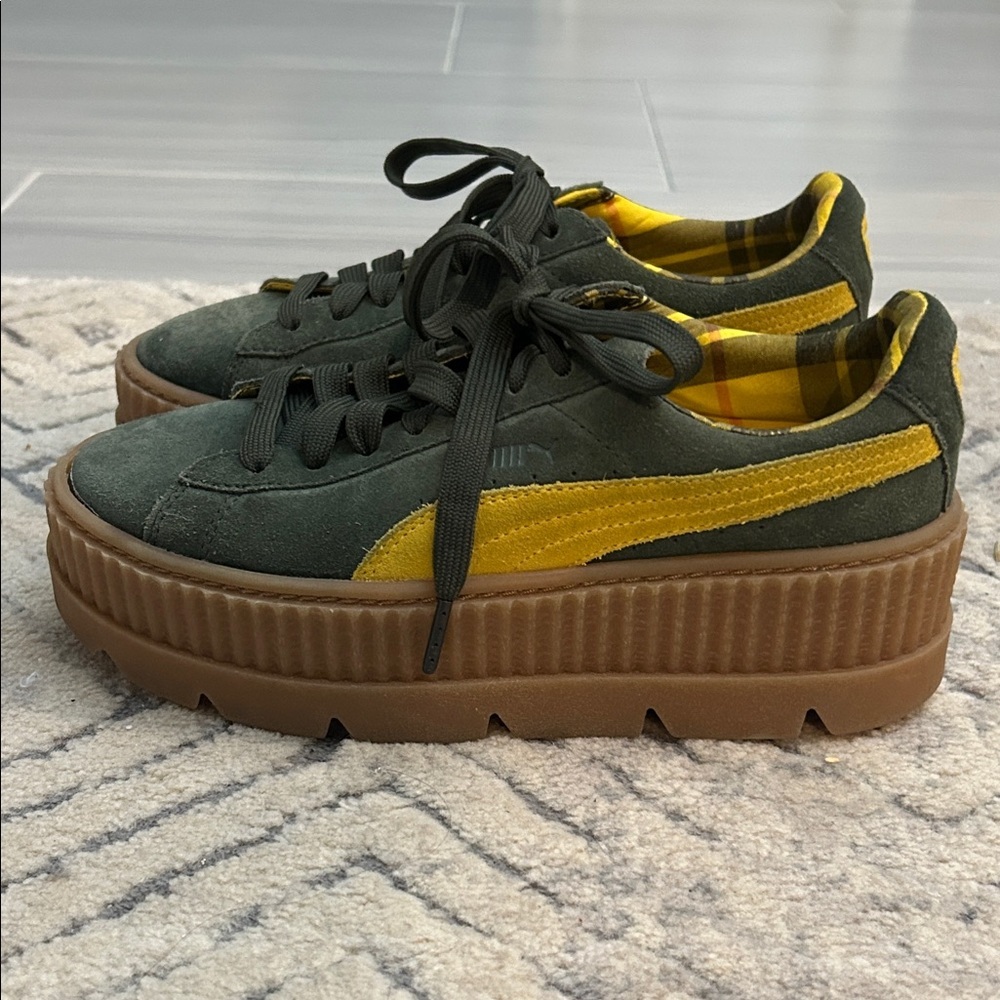 FENTY BY RHIANNA Puma Women's Green and Yellow Platform Sneakers